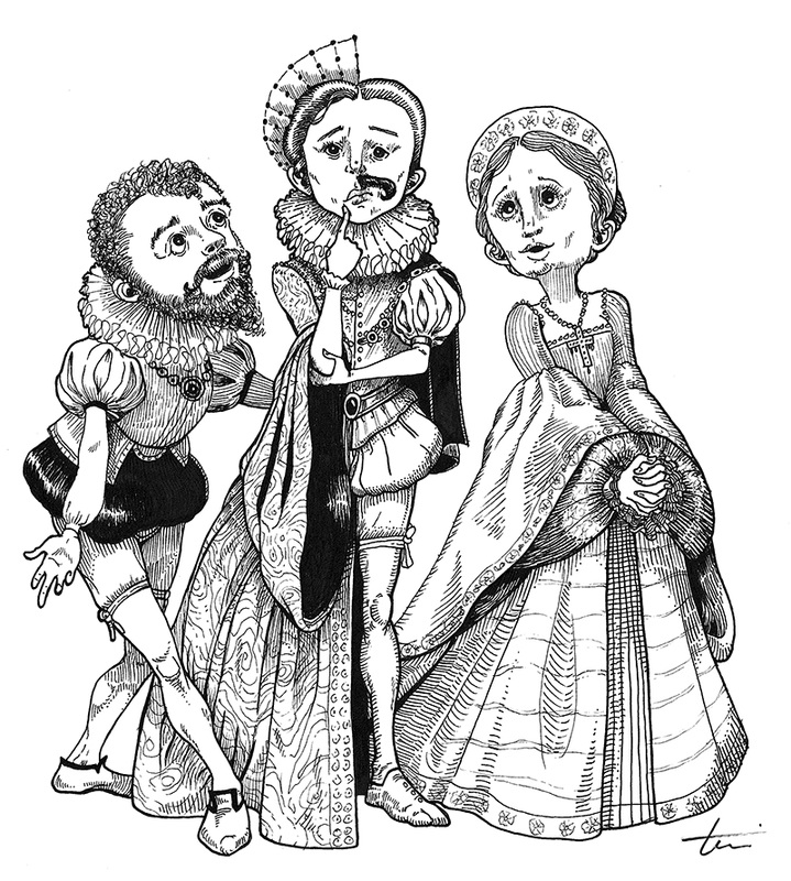 Gothic character portrait from Twelfth Night dramatic scene